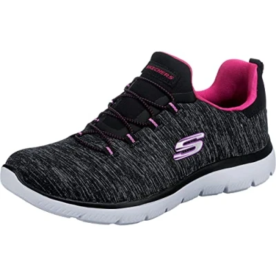 Immagine di Skechers SUMMITS QUICK GETAWAY, Scarpe da Ginnastica Donna, Black Mesh/ Pink &amp; Purple Trim, 37.5 EU