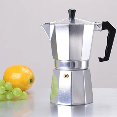 Immagine di HAFERL Caffettiera per caffè espresso in alluminio, 3 tazze, 150 ml, e moka