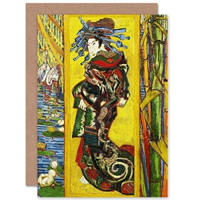 Immagine di Artery8 Vincent Van Gogh Courtesan After Eisen Cropped Fine Art Greeting Card Plus Envelope Blank Inside