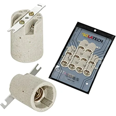 Immagine di ISOLATECH 10pcs E14 portalampada in ceramica con Staffa di Montaggio LED lampadine a risparmio energetico (max. 250V/4A) Casa Cucina Bagno Zoccolo resistente al calore