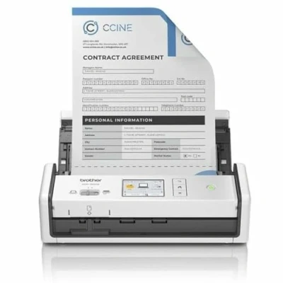 Immagine di Brother ADS 1800W Scanner per documenti compatto, portatile e wireless, Scansione fino a 30 ppm, touchscreen da 7,1 cm, ADF 20 fogli alimentazione PC tramite USB tipo C