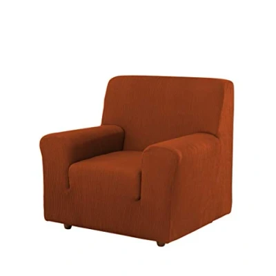 Immagine di Estoralis BERTA Copripoltrona stile moderno tessuto elastico Terracotta Per Poltrona 1 posto dimensione del da 70 a 110 cm. Protettore Adattabile tutti i tipi di divani