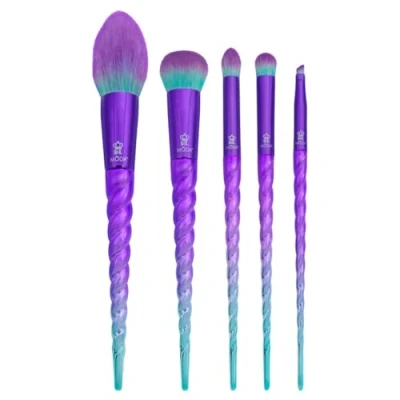 Immagine di Moda Royal &amp; Langnickel Set di 5 pennelli da trucco Mythical Wild, comprendente: fard, carnagione, ombreggiatura bombata, piega e eyeliner angolari, colore: Viola Teal