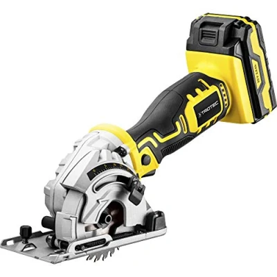 Immagine di TROTEC sega circolare manuale a batteria PCSS 05 20V 65 Watt, profondità di taglio max. 28,5 mm, 3 lame (Ø 89 mm/HSS, TCT, diamante), multipla 20 V 2,0 Ah, aspirazione della