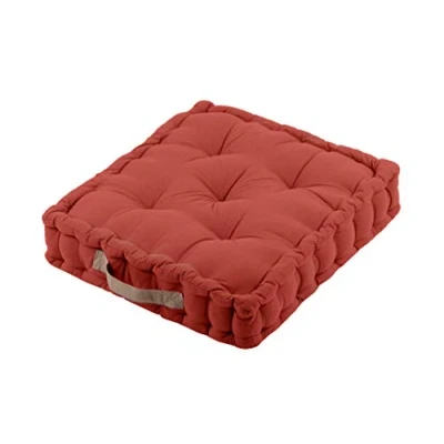 Immagine di Gadget et Bazar Lovely CASA Cuscino da pavimento, misura 45 x cm, 100% cotone, colore terracotta, modello Duo, spessore ideale comodo ed elegante, piacevole al tatto