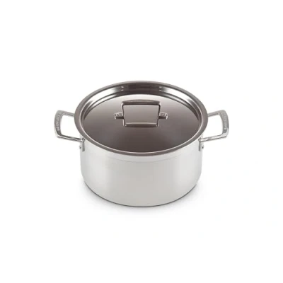 Immagine di le Creuset Casseruola alta con coperchio in acciaio inox, diameter 24 cm, Volume 6.0L, Compatibile Tutte Fonti di Calore, Induzione Inclusa, 96200624001000
