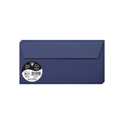 Immagine di Clairefontaine 5645C Pacco da 20 Buste autoadesive Formato DL 11x22cm 120g/m² Colore blu notte Inviti Eventi e Corrispondenza Gamma Pollen Carta Premium Liscia