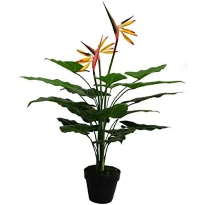 Immagine di Leaf Design UK Pianta artificiale per uccelli del paradiso (Strelitzia), 70 cm, colore: giallo