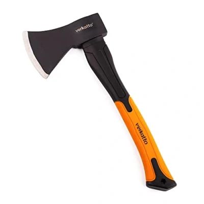 Immagine di Mivos Ascia Spaccalegna di Legno 600 g/Accetta da Taglio con Testa in Acciaio e Manico Fibra Vetro/Ascia Universale per Giardino Campeggio/Piccola Manuale Spacco