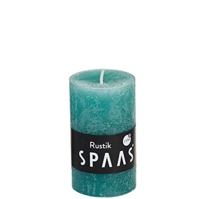 Immagine di Spaas 12 candele a colonna rustiche, non profumate, 48/80 mm, ± 17 ore, colore: Verde smeraldo