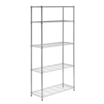 Immagine di Honey Can Do SHF 01443 Scaffale Regolabile Urban a 5 Ripiani, Acciaio, Cromato, CONSER, 19.05x36.83x95.25 cm