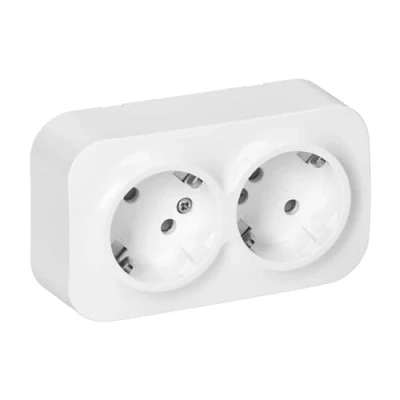 Immagine di Miratic Presa a Muro 2 x Poli + Terra Schuko Multipla Colore Bianco IP20 (2 prese)