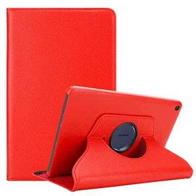 Immagine di Cadorabo Custodia Tablet compatibile con Huawei MatePad T 10 (9.7 Zoll) / 10s (10.1 in ROSSO PAPAVERO Copertura Protettiva SENZA Auto Wake Up Funzione Stand e Cerniera Elastico