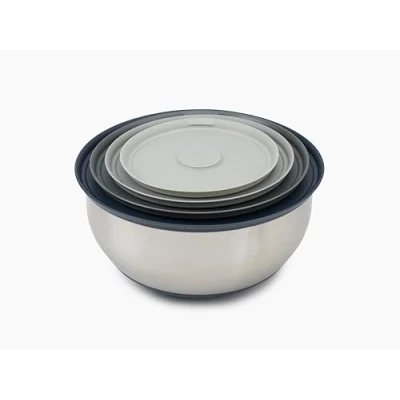 Immagine di Joseph Prep&amp;Store ciotole per nidi di miscelazione in acciaio inossidabile con coperchio, set contenitori metallo,