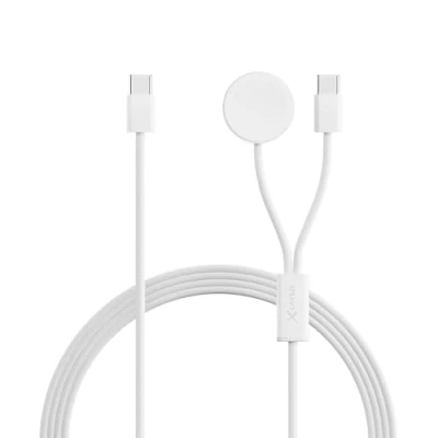 Immagine di Xlayer cavo 2 in 1 con USB tipo C e Apple Watch Charger 1,5 m, di ricarica per Apple, Android, smartphone tablet, bianco