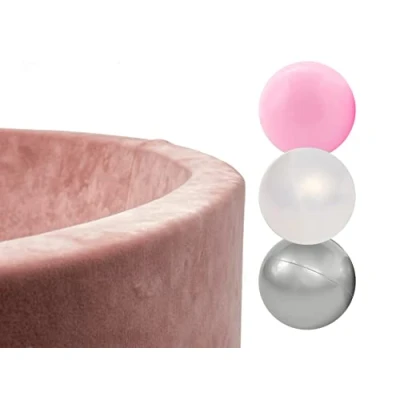 Immagine di MISIOO Velvet Soft Light Piscina di Palline Colorate per Bambini 90 x 30 cm (Rosa: Argento Perla Rosa Chiaro)
