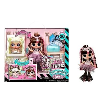 Immagine di L.O.L. Surprise! Tweens Surprise Swap Serie Bronze 2 Blonde Billie Bambola fashion con più di 20 sorprese, inclusa la testa per lo styling e favolosi abiti accessori Età 4+