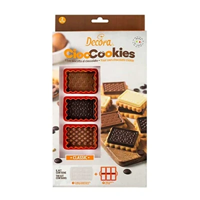 Immagine di Decora 0255156 Set CiocCookies Per Gallette Al Cioccolato Classic, in Plastica, Realizzare Modo Semplice delle con una Placchetta Di Personalizzata. Confezione Da 2 Pezzi.