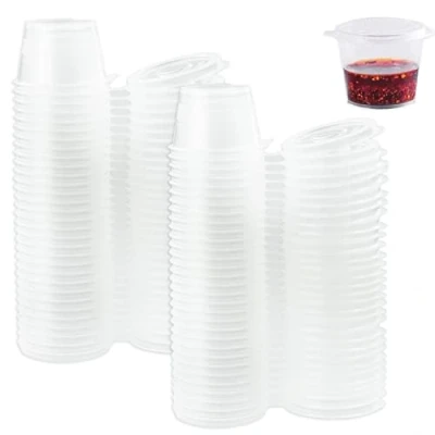Immagine di 100 contenitori salvafreschezza, a prova di perdite, con coperchio, adatti al microonde, piccoli per salse, spezie, disegni diamanti Riutilizzabile (25 ml)