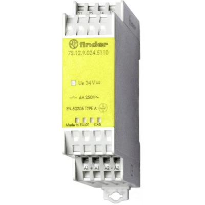 Immagine di Finder 7S.12.9.024.5110 Relè industriale Tensione nom.: 24 V/DC Corrente di commut. max.: 6 A 1 NA, NC pz.