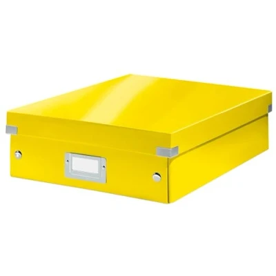 Immagine di Leitz Click &amp; Store WOW Scatola Organizer Media, per Archivio e Organizzazione di Cavi Cancelleria, Adatta a Casa Ufficio, Giallo, 60580016