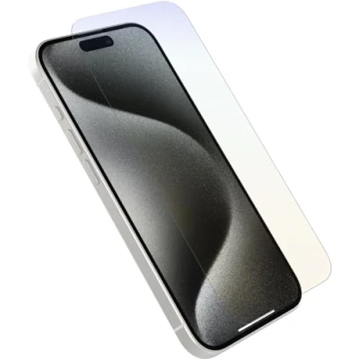 Immagine di Otterbox Pellicola protettiva in Vetro temperato Premium Pro Blue Light per iPhone 15 con trattamento antimicrobico, Protezione antigraffio, graffi e cadute da 1.8m, Senza Retail Package
