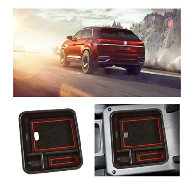 Immagine di YEE PIN Bracciolo Scatola Accessori per T Cross 2018 2022 2023, Box Auto Estraibile, Contenitori Storage Secondario Vassoio con Tappetini Antiscivolo