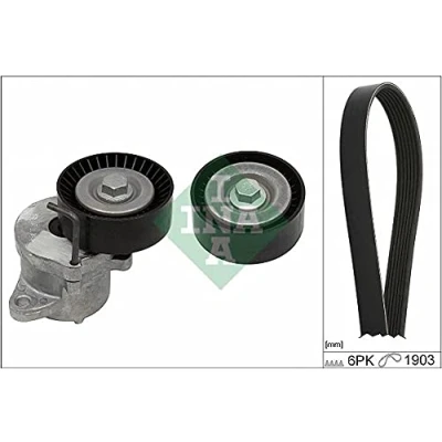 Immagine di INA 529 0348 10 Kit cinghie Poly V Controllare corsa libera generatore ed ev. sostituire OPEL: Astra J Hatchback, Insignia A Sedan
