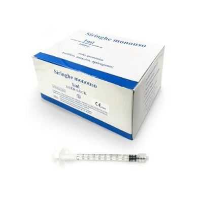 Immagine di Siringhe Monouso 1ml (100 pezzi), Sterili, Atossiche, Latex free, Cono Luer Lock