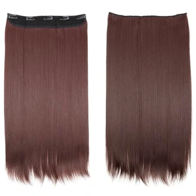 Immagine di CAISHA 60cm Clip In Un Unico Pezzo Nell&#039;estensione Dei Capelli Di Sintetici Mezza Parrucca Liscio Marrone C68