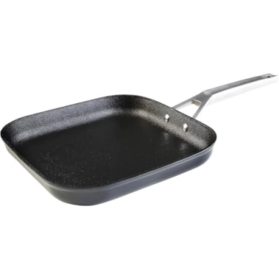 Immagine di WECOOK! Ecosteel Bistecchiera, Induzione 26 cm, Antiaderente Titanio QUANTANIUM Ecologico 3 Strati, senza PFOA, Alluminio Forgiato, 4,2mm Spessore, Maniglia Acciaio Inox, Vitroceramica, Gas, Forno