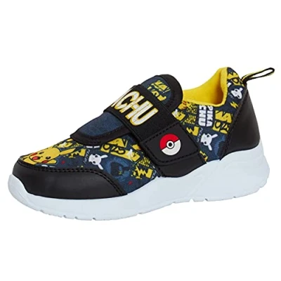 Immagine di scarpe da ginnastica Pokemon per bambini Pikachu Easy Touch Fasten sportive corsa e ginnastica, Nero , 30 EU