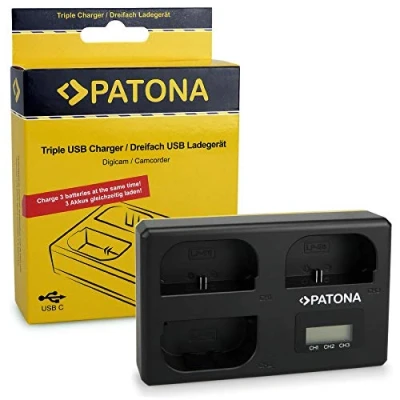 Immagine di PATONA Triple Caricabatteria per LP E6NH E6N E6 Batterie Compatibile con Canon XC10 XC15 EOS R7 R6 R5 5D Mark II III 60D 70D 80D 90D