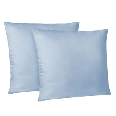 Immagine di Dreamzie Federe Cuscino Letto 60x60cm Set da 2 in Microfibra Spazzolata con Cerniera Certificate Oeko Tex Cuscini Matrimoniale Blu