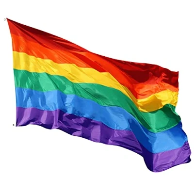 Immagine di GOOGIT Bandiera Arcobaleno 90 X 150 con 2 Occhielli in Metallo Resistente alle Intemperie (Arcobaleno)
