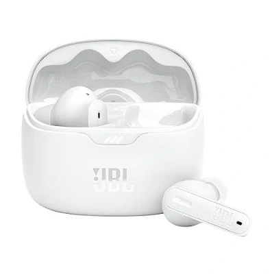 Immagine di JBL Tune Beam Auricolari In Ear True Wireless Bluetooth con Cancellazione Attiva del Rumore, Impermeabili IP54, Bassi Puri, Smart Ambient, 4 Microfoni, fino a 48 h di Autonomia, Bianco