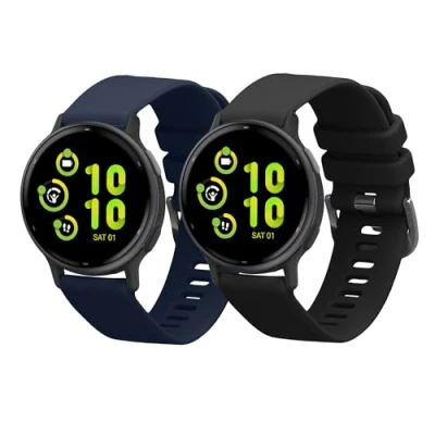 Immagine di kwmobile 2X Cinturino TPU Silicone Fibbia Compatibile con Garmin vivoactive 5 / Active Cinturini 14 22 cm
