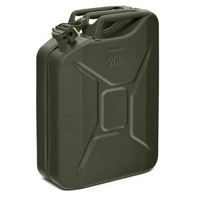 Immagine di BW© Tanica per carburante in metallo, 20 litri, verde bronzo, RAL 6031 F9, certificata TÜV e approvazione ONU, Made Europe