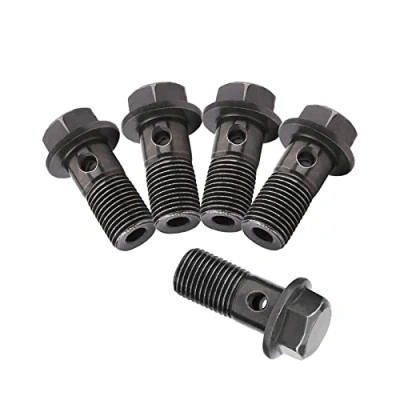 Immagine di Keenso Banjo Set di 5 viti per freno, moto, M10 x 1 mm, in acciaio inox, kit guarnizione freno master pinza
