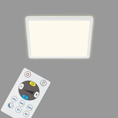 Immagine di Briloner Leuchten Pannello LED, lampada da soffitto dimmerabile, con retroilluminazione, telecomando, 18 Watt, 2400 lumen, 293 x 28 mm, colore: Bianco