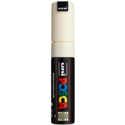 Immagine di Uni Ball M PC8K B Marcatore Posca a Tempera, Scalpello, 8 mm, Ivory
