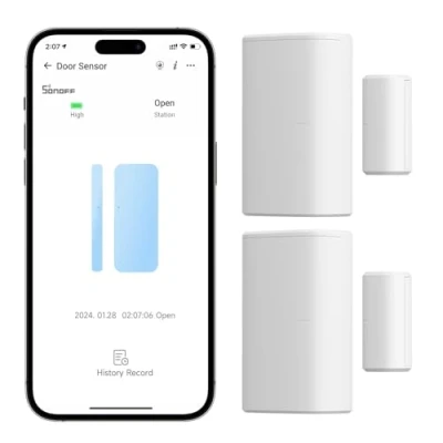 Immagine di SONOFF SNZB 04P Sensore per porte e finestre Zigbee 2 Stuck, sistema di allarme intelligente finestre,richiede Hub,compatibile con Alexa Google Assistant，scene intelligenti