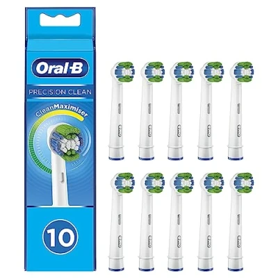 Immagine di Oral B Precision Clean Testine Spazzolino Elettrico, Confezione da 10 di Ricambio, 3 Tipi Setole per una Pulizia Precisa e Sbiancante, Indicatore Utilizzo della Testina