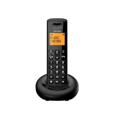 Immagine di ALCATEL E260 S. Voice Duo Telefono fisso wireless DECT con risposta Design compatto Ampio display retroilluminato Mani libere Funzione blocco chiamate indesiderabili 2 combinate Nero