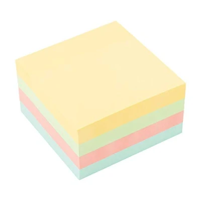 Immagine di D.RECT Foglietti Adesivi Set di 1 Pezzi 75x75mm Note Adesive 1x450 un Blocco Fogli Forniture per Ufficio Colori Pastello