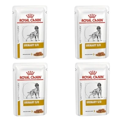 Immagine di Royal Canin Veterinary s/o Canine per Cani 12 x 100 g Cibo Umido Pezzi Fini in Salsa Favorire la dissoluzione dei calcoli di Struvite