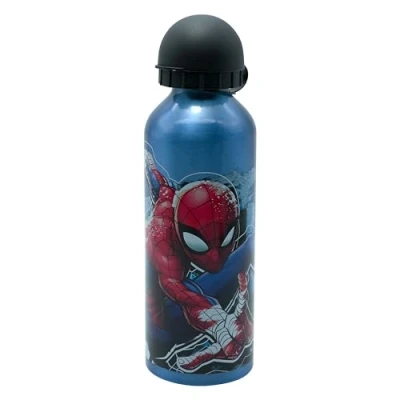 Immagine di SRV Hub Spiderman Borraccia sportiva in alluminio, 500 ml, riutilizzabile, a prova di perdite, per bambini dai 3 anni su