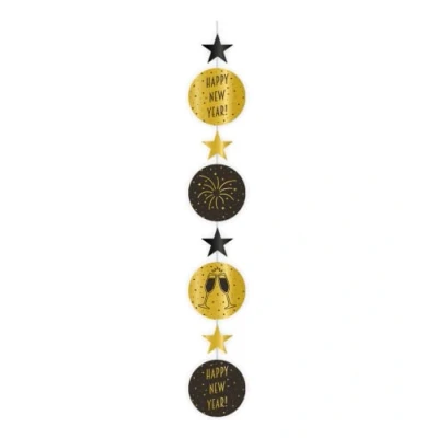 Immagine di PD Party 7024309 Verticale Appeso Decorazione Celebrazioni Eventi Speciali Tema Festa Happy New Year, Multicoloree, 14cm Lunghezza x Larghezza 120cm Altezza