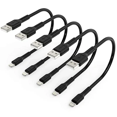 Immagine di 30cm Cavo iPhone Corto, 5 Pezzi Caricatore USB Lightning Originale Ricarica MFi Per Apple 12 11 Pro Max Xs Xr X 8 7 6 Plus SE iPad Air/mini Bianco