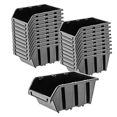 Immagine di KADAX Cassetta impilabile per officina, impilabile, in plastica PP, scatola cuscinetti a vista, diverse dimensioni, pareti degli attrezzi, portaoggetti, assortimento